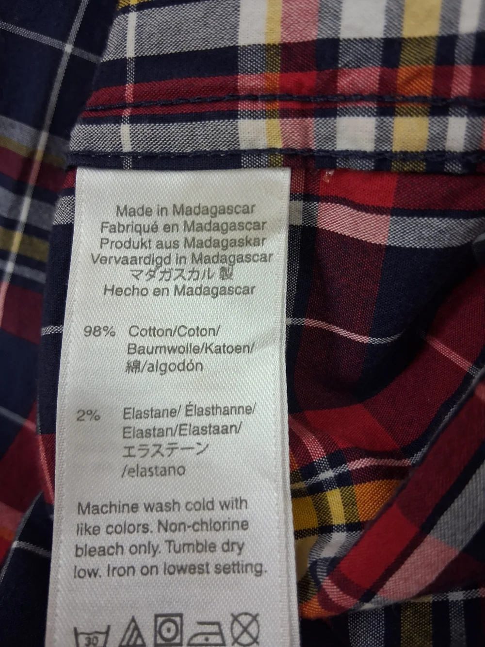J.Crew Classic Flex Washed Button-Down Sport Shirt Multi Color Plaid Pattern L